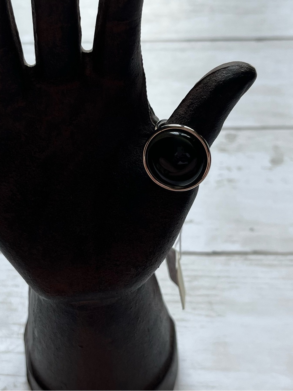 Calvin Klein silver Ring With Smokey Grey Stone Size 8.5 - Picture 2 of 12